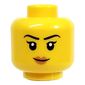 Minifig Head Falconer, Medium Nougat Lips, Determined Smile / Surprised Open Mouth Smile Print