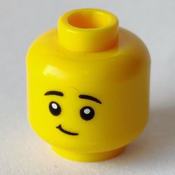 Minifig Head Popcorn Costume, Crooked Cloed Mouth Smile / Open Mouth Smile print