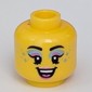 Minifig Head, Dark Pink/Dark Turquoise Eye Shadow, Dark Turquoise Dots, Open Mouth print [Hollow Stud]