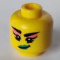 Minifig Head Mermaid Violinist, Dark Turquoise Lips, Coral Eye Shadow, Smirk print