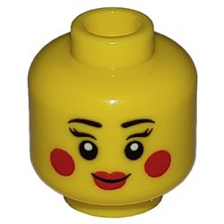 Minifig Head, Red Cheeks and Lips, Smile, Open Mouth / Closed Mouth Print