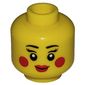 Minifig Head, Red Cheeks and Lips, Smile, Open Mouth / Closed Mouth Print