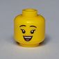 Minifig Head, Peach Lips, Open Mouth Smile / Sunglasses Print