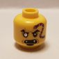 Minifig Head Eyezore, White Eye, Dark Purple Snake, Fangs, Goatee print