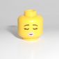 Minifig Head, Eyebrows, Bright Pink Lips, Red Heart-Shaped Sunglasses / Eyes Closed Print