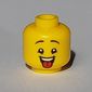 Minifig Head, High Eyebrows with Open Mouth / Red Tongue Sticking Out Print