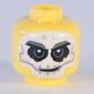 Minifig Head Mohawk, White Face and Two Stars Print [Hollow Stud]