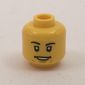 Minifig Head Dareth, Eyebrows, White Pupils, Smile, Teeth Print [Hollow Stud]