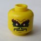 Minifig Head Krux (Acronix), Gray Eyebrows, Green Eye Paint, Grimace / Gray Eyebrows and Moustache, Round Glasses Print