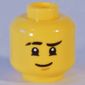 Minifig Head Jay, Dual Sided, Scarred Right Eyebrow, Chin Dimple, Smile / Stern, Eyepatch Print [Hollow Stud]