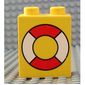 Duplo Brick 1 x 2 x 2 with Life Preserver Print