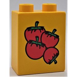 Duplo Brick 1 x 2 x 2 with Four Tomatoes Print