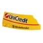 Wedge Curved 8 x 3 x 2 Open Left with White Lines 'UniCredit', 'Bitdefender' print