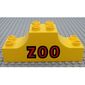 Duplo Brick 2 x 6 x 2 Curved Ends with 'Zoo' Print