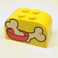 Brick Curved 2 x 4 x 2 Double with Dog Bones Print