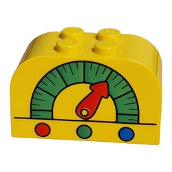 Brick Curved 2 x 4 x 2 Double with Gas Gauge Print