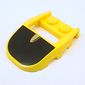 Wedge Curved 4 x 3 Recessed Back with Opening, Two Studs with Black and Silver Print