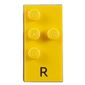 Braille Brick 2 x 4 with 4 Studs ⠗ and 'R' Print