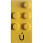 Braille Brick 2 x 4 with 5 Studs ⠾ and 'Ú' print