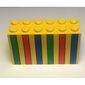 Brick 2 x 6 x 3 with Green, Red and Blue Stripes Print