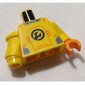 Torso Wrench, Electricity Warning, Orange Lines Print, Yellow Left Arm with Black S print, Orange Hand, Yellow Mechanical Right Arm