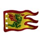 Flag 8 x 5 Wave with Red Border and Green Dragon Print