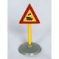 Road Sign Old Triangle with Train Engine Print & Type 1 Base