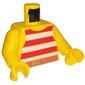 Torso Vest with Red and White Stripes with Gold Belt Buckle Print, Yellow Arms and Hands