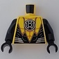 Torso Muscles, Yellow Lantern Logo Print, Black Arms and Hands