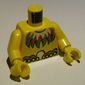 Torso Bare Chest with Feather Necklace and Ornate Belt Print, Yellow Arms and Hands