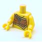Torso Animal Fur, Dark Orange, Black and Silver Amulet Print, Yellow Arms and Hands