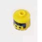 Pen Bead, Round Large, Curved Edges / Cylinder with Minifig Head with Black Hair and Blue Headband Print