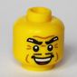 Minifig Head Gangster, Thick Eyebrows, Thin Moustache, Cheek Dimples, and Sinister Open Smile Print