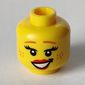 Minifig Head Cowgirl, Thin Dark Orange Eyebrows, Eyelashes, Freckles and Red Lips Print
