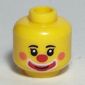 Minifig Head Clown, Dark Pink Cheeks, Red Nose, Red Mouth with White Outline Print