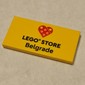 Tile 2 x 4 with 'Heart LEGO STORE Belgrade' print