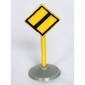 Road Sign Old Diamond with Black & White Border End of Major Road Print & Type 1 Base