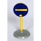 Road Sign Old Round with White Arrow Left Print & Type 1 Base