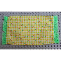 Scala, Rug / Mat with Green Fringe, Checks and Cherries Print