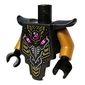 Smooth Breastplate with Shoulder Pads, Pink Crystal, Gold/Silver Armour Print, Pearl Gold Arms, Black Hands
