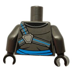 LEGO PART 973c75h03pr4742 Torso Robe, Black Trim, Belts, Medium Azure ...