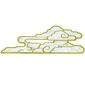 Cloud, 3 Holes, Yellow and Gold Trim Print