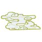 Cloud, 4 Holes, Yellow and Gold Trim Print