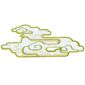Cloud, 5 Holes, Gap at Bottom, Yellow and Gold Trim Print