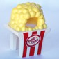 Costume Popcorn Bucket with Red Stripes, 'POP CORN' print