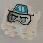 Brick Round 2 x 2, Pin Holes with Silver Face, Bright Light Blue Eyes, Medium Azure Wraps print