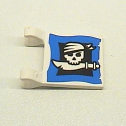 Flag 2 x 2 Square [Thin Clips] with Skull and Cutlass Print