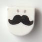 Tile 1 x 1 Half Circle with Black Mustache print