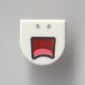 Tile 1 x 1 Half Circle with Scared Face, Open Mouth print