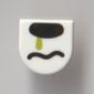 Tile 1 x 1 Half Circle with Snout, Lime Snot print